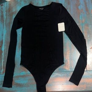 Elegant Black Long Sleeve Bodysuit